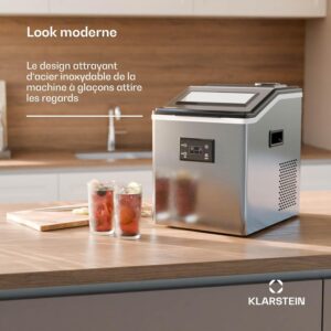 Machine à glaçons Klarstein FrostMaster 40 kg/jour inox