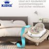 KIDIZ 4-in-1 Baby Walker Tilting Function Lounger with Wheels, Light, Music, Play Area, Dining Table, Folding Walker