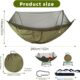 USHOP Hamac de Camping,Hamac d'exterieur avec moustiquaire,Hamacs de Voyage Ultra-Leger 260 140 cm,Nylon de Parachute Respirant a