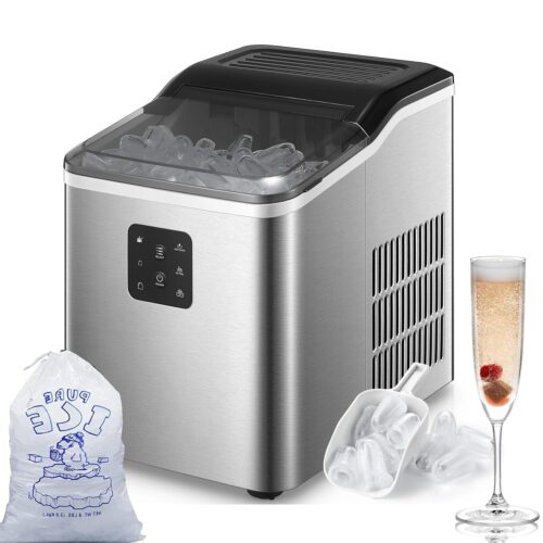 Machine à glaçons autonettoyante 14 kg/24h inox argent