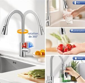 Robinet de cuisine mitigeur douchette extractible Llizuia