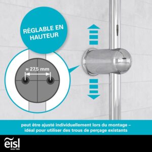 EISL EASY ENERGY DX12004-A Shower Column, Shower Column without Taps, 2 in 1 with Large Rain Shower and Rain Column Shower without T