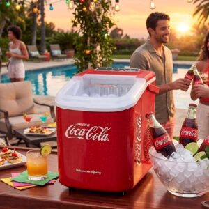 81-LoTNIbML._SL1500_.jpg Machine à glaçons Salco Coca-Cola rouge 2 tailles 10 kg/24h