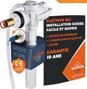LA MAISON SAB Durable toilet float easy to install: full instructions seal filter 10-year guarantee premium quality mechanis