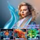 4K Mini Portable Projector WiFi 6 BT 5.4, Video Projector with Auto Keystone, 130 Inch, 180 Rotation, Compatible with HDMITV Stick