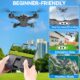 NXPZ Drone avec Double Camera HD pour Debutants, Drone Enfant Pliable, DecollageAtterrissage a Un Bouton, Mode Sans Tete, Vol en Tr