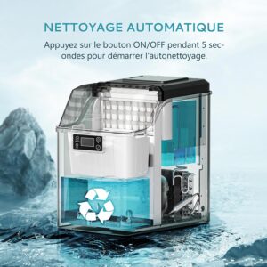 Machine à glaçons EUHOMY inox 24 kg/24 h auto-nettoyante
