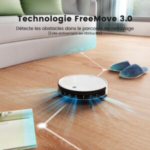 Aspirateur robot OKP silencieux 3 modes pour poils et tapis
