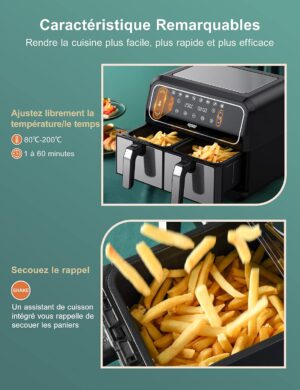 Friteuse sans huile Innsky 8L Dual Zone double panier