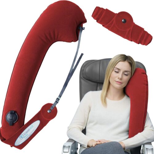 TRAVELREST Oreiller ultime de voyage et de corps, appuie-tete, voiture, bus, train, sieste au bureau, camping, fauteuils roulants, c