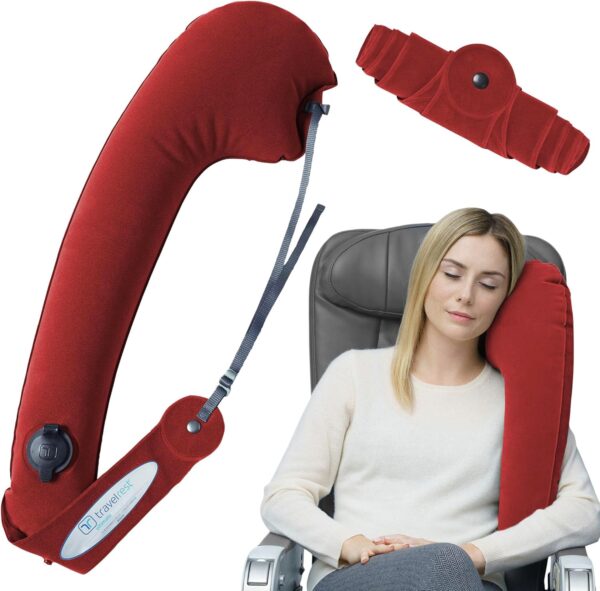 TRAVELREST Oreiller ultime de voyage et de corps, appuie-tete, voiture, bus, train, sieste au bureau, camping, fauteuils roulants, c