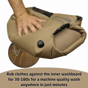 Scrubba Sac Lave-Linge Portatif 2.0 - Sac Etanche Dessorage pour le Voyage, Camping, Randonnee - Essentiel pour Faire Sa Lessive Pe