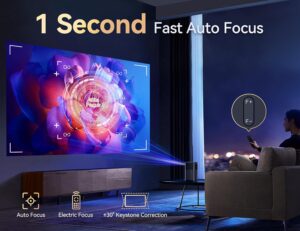 Osoeri Mini Portable Projector 1080p, 400 Lumens ANSI WiFi Video Projector, DLP Projector Support 4K with 210W Speakers, Rechargeab
