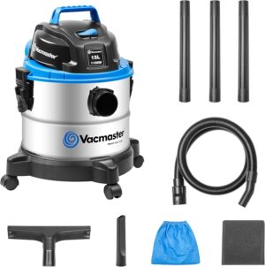 Vacmaster VQ1115S 03 Aspirateur Eau et Poussiere, Bleu, 1100 W, 15 liters, 70 decibeles