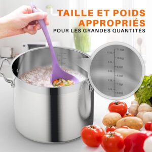 NutriChef Marmite 12 L en Acier Inoxydable - Grande Capacite pour Ragout, Soupe, Mijotage, Repartition Uniforme de la Chaleur, Compa