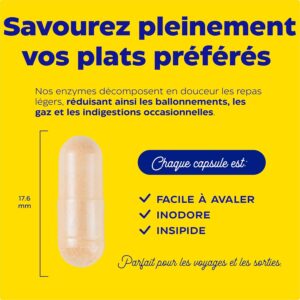 Enzymedica, Digest Basic, Formule Enzymatique, Reduit Gaz Et Ballonnements, Ameliore L'Absorption Des Nutriments Et L'Energie, Magne