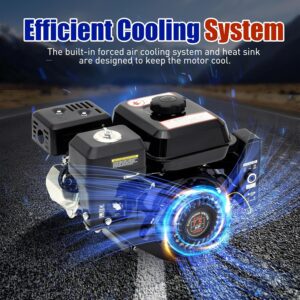 Moteur a essence 7,5 CV avec demarreur electronique, moteur kart a 4 temps avec refroidissement a air, demarrage electrique Pull Sta