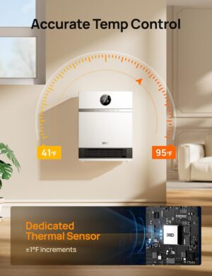 815E0HkJUbL._AC_SL1500_.jpg Dreo Chauffage mural intelligent, ventilateur de sortie 30, 1500 W, thermostat reglable, telecommande, minuterie, chauffage facile
