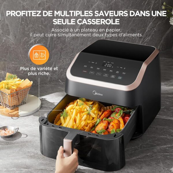 Midea 8L Multifunction 8-in-1 Air Fryer, Frying, Roasting, Baking, Reheating and Dehydration