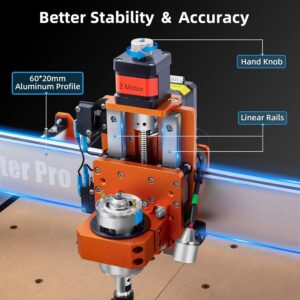 816ER5CqFL._AC_SL1500_.jpg Machine de Gravure CNC FoxAlien Masuter Pro, Routeur a Bois 3-axes tout En Aluminium pour Graver Le Bois, L'acrylique, Le MDF, Le ny