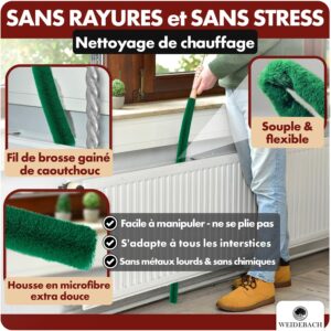 Brosse à radiateur WEIDEBACH 125/110cm microfibre sans poils