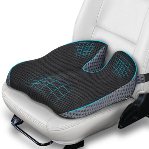 Ajiteogy Coussin Voiture Conducteur - Coussin Siege Voiture Rehausseur Adulte en Mousse Memoire - Coussin Chaise Bureau Anti-Glissan