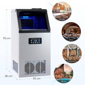 8170rUAxCjL._SL1500_.jpg Machine à glaçons commerciale CREWORKS 73 kg/24h inox