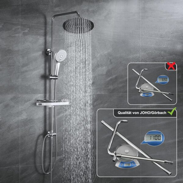 JOHO Adjustable Height Adjustable Shower Column Shower Shower Bathroom Shower System Shower Bath Shower with Shelf Shower with Showe