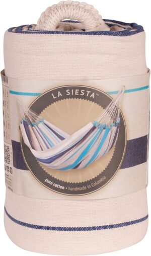 LA SIESTA Caribena Aqua Blue - Hamac classique simple en coton