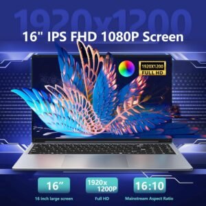 Ekonavi 16" PC portable 16 Go 512 Go SSD FHD Celeron N100