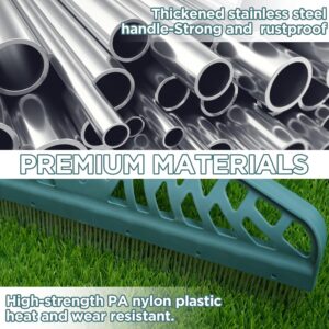 Artificial Grass Rake, with Adjustable Steel Handle 32-60.7 Inch, Durable Carpet Rake, Grass Brush for Artificial Grass, Animal Hair