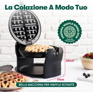 Bella Rotating Waffle Maker, Black