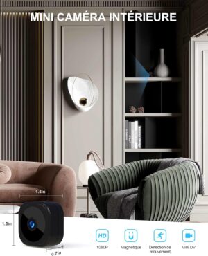 AOBOCAM Spy Camera, WiFi 1080P Bluetooth Mini Surveillance Camera IndoorOutdoor Wireless with Discrete WiFi Remote Recording, Mini
