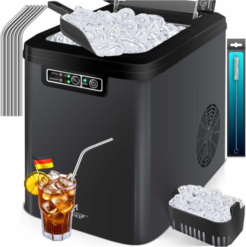 Machine à glaçons KESSER inox 12 kg/24h, écran LED