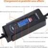 Amazon Basics Smart Automatic Battery Charger with Battery Tester Function, EU Plug, Output: 2A4A, 6V12V DC, Black