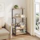 819mDhcgQL._AC_SL1500_.jpg WOLTU Etagere Micro Onde, Meuble Cuisine Rangement, a 4 Niveaux, 4 Crochets, 60x40x123cm Noir Chene Clair