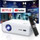 AURZEN Eazze D1 Official NetfIix, Doiby, Auto FocusKeystone, HDR10, Mini Portable Bluetooth WiFi Projector, Full HD 1080P Video Pro