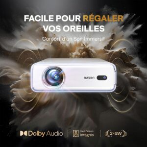 AURZEN Eazze D1 Official NetfIix, Doiby, Auto FocusKeystone, HDR10, Mini Portable Bluetooth WiFi Projector, Full HD 1080P Video Pro