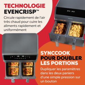 81AFIEhkDEL._AC_SL1500_.jpg Instant Pot - Vortex Dual Truffle Air Fryer - Large 8L Capacity, Family Size, 4L Double Basket, 8-in-1 - Dehydrates, Grill, Cook, Ro
