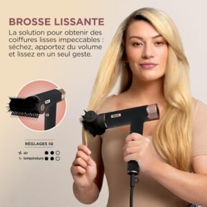 Shark SpeedStyle Seche-cheveux et Finisseur RapidGloss, pour tous types de cheveux, sechage rapide, sans dommage thermique, ionique,