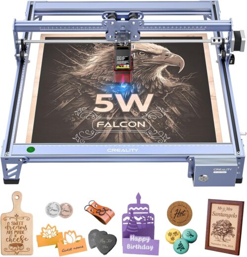 Creality Machine a Graver Laser 5W, Graveur Laser avec haute precision de 0,06 mm, vitesse de 10 000 mmmin pour bois, acrylique, ca