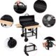 Barbecue charbon de bois LEHMANN, grille XL, 2 étagères bois