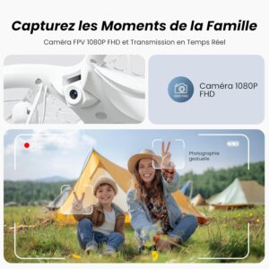 Ameta Morpho Drone avec Camera pour Enfant, 1080P FPV Mini Drones avec Module STEM 32 Lumiere RGBVol CirculaireFlip 3D Vol de 18
