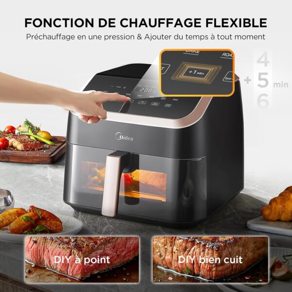Midea 8L Multifunction 8-in-1 Air Fryer, Frying, Roasting, Baking, Reheating and Dehydration