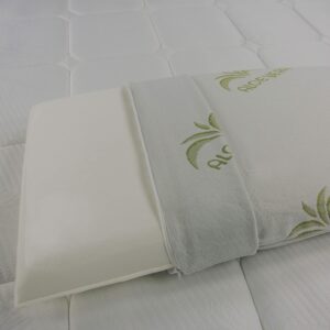 81C4RXBsGrL._AC_SL1500_.jpg Baldiflex Lot de 2 Oreillers a Memoire de Forme, Housse en Aloe Vera, Paire de Coussins Anti-Transpiration, Anti-Acarien et Hypo-All