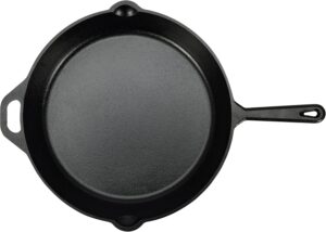 Amazon Basics Poele a frire en fonte pre-enduite, 38.9 cm, Noir