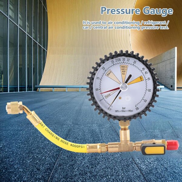 14 SAE Pressure Gauge Air Conditioning Refrigeration Pressure Test Gauge 80mm Pressure Gauge for R134a R22 R407C R410A R404A R507 R
