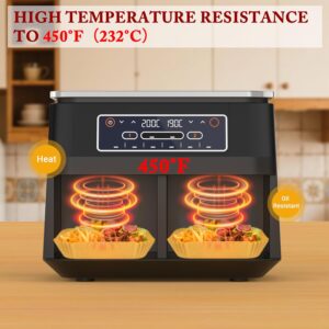 100 Pcs Papier Cuisson Air Fryer, Rectangle 1422 CM Papier Air Fryer Pour Ninja, Philips, Qualite Alimentaire Papier Sulfurise, Pap
