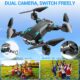 NXPZ Drone avec Double Camera HD pour Debutants, Drone Enfant Pliable, DecollageAtterrissage a Un Bouton, Mode Sans Tete, Vol en Tr