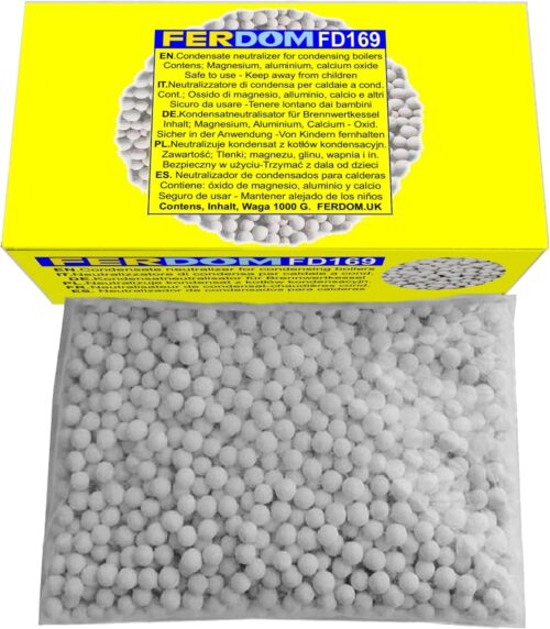 FERDOM FD169 1kg Condensate Neutralizer for All Types of Condensation Boilers Protects Wastewater System and Aquatic Environment Gra